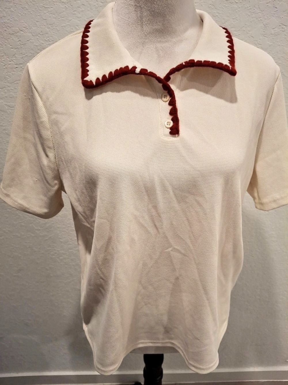 Dazy Contrast Trim Short Sleeve Top Size Large